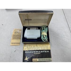 Vintage Sunbeam Shavemaster Model 555 With Original Box Cord Paperwork